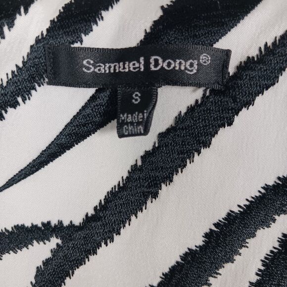 Samuel Dong Zebra Print Trench Coat Dolman Sleeves Dramatic All Season Size S - Picture 11 of 13